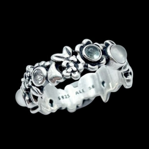 RETIRED Authentic Pandora Nature's Serenity Moonstone Ring - LNC - Picture 1 of 6